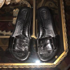 Born Black Buckle Sandals